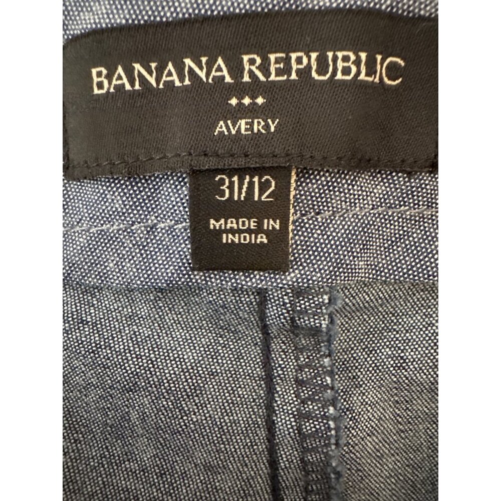 Banana Republic Size 31/12 Womens Avery Blue Slim Fit Trousers Cotton Blend - Picture 4 of 12